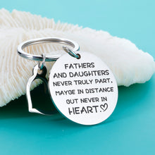 Load image into Gallery viewer, Father Daughter Keychain Gifts for Dad Fathers Day Christmas Birthday Valentine Day Wedding Gifts from Daughter to Dad Daddy Papa Stepdad Men Him Birthday Gift from Daughter
