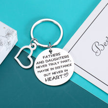 Load image into Gallery viewer, Father Daughter Keychain Gifts for Dad Fathers Day Christmas Birthday Valentine Day Wedding Gifts from Daughter to Dad Daddy Papa Stepdad Men Him Birthday Gift from Daughter
