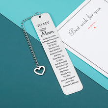 Load image into Gallery viewer, Mom Gift Bookmark from Daughter Son Mother&#39;s Day Gifts for Mom from Teens Kids Christmas Valentines Day Gift for Mom Birthday Gifts for Mother Mom I Love You Mom Bookmarks for Women from Daughter Son
