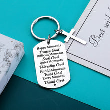 Load image into Gallery viewer, Inspirational Christian Gifts Bible Verse Keychain Gifts for Women Men Christian Religious Scripture Gifts for Friend Baptism Birthday Christmas First Communion Gifts for Son Daughter Boys Girls
