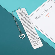 Load image into Gallery viewer, Mom Gift Bookmark from Daughter Son Mother&#39;s Day Gifts for Mom from Teens Kids Birthday Gifts for Mother Mom Christmas Valentines Day Gift for Mom I Love You Mom Bookmarks for Women from Daughter Son
