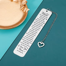 Load image into Gallery viewer, Mom Gift Bookmark from Daughter Son Mother&#39;s Day Gifts for Mom from Teens Kids Birthday Gifts for Mother Mom Christmas Valentines Day Gift for Mom I Love You Mom Bookmarks for Women from Daughter Son
