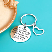 Load image into Gallery viewer, Father Daughter Keychain Gifts for Dad Fathers Day Christmas Birthday Valentine Day Wedding Gifts from Daughter to Dad Daddy Papa Stepdad Men Him Birthday Gift from Daughter
