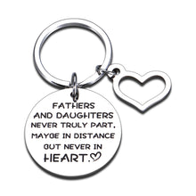 Load image into Gallery viewer, Father Daughter Keychain Gifts for Dad Fathers Day Christmas Birthday Valentine Day Wedding Gifts from Daughter to Dad Daddy Papa Stepdad Men Him Birthday Gift from Daughter
