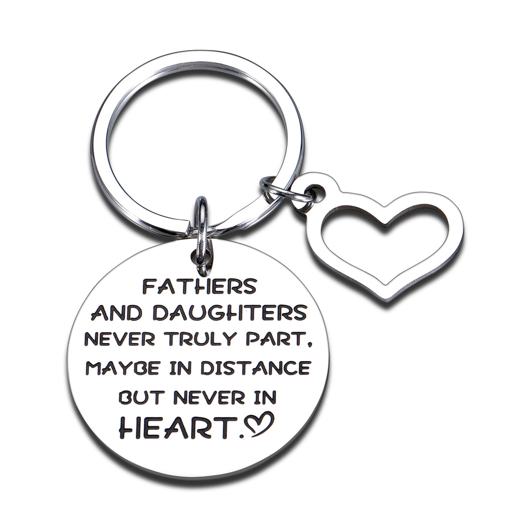 Father Daughter Keychain Gifts for Dad Fathers Day Christmas Birthday Valentine Day Wedding Gifts from Daughter to Dad Daddy Papa Stepdad Men Him Birthday Gift from Daughter