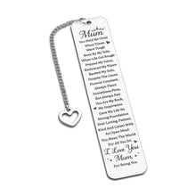 Load image into Gallery viewer, Mom Gift Bookmark from Daughter Son Mother&#39;s Day Gifts for Mom from Teens Kids Birthday Gifts for Mother Mom Christmas Valentines Day Gift for Mom I Love You Mom Bookmarks for Women from Daughter Son
