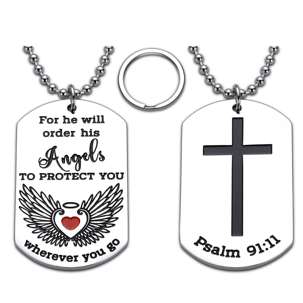 Inspirational Christian Gifts for Women Men, to My Daughter Son Gifts Bible Verse Gifts with Necklace, Birthday Thanksgiving Christmas Easter Christian Gifts Keychain for Christian Couples Him Her