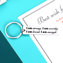 Load image into Gallery viewer, Inspirational Gifts for Women Best Friends Coworkers Her Meaningful I Am Enough Keychain Present Motivational Christmas Birthday Graduation Gifts for Women Girls Strong Women Gifts for Nurse Female
