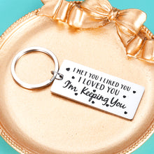 Load image into Gallery viewer, Husband Boyfriend Birthday Gifts from Girlfriend Wife Christmas Valentine&#39;s Day Gifts for Hubby Wifey Couples Gifts Pendant for Men Women Anniversary Jewelry Present Love Keychain for Him Her Female
