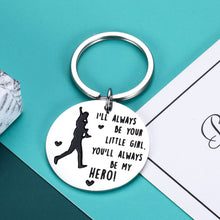 Load image into Gallery viewer, Funny Father&#39;s Day Gifts from Daughter for Daddy Inspirational Keychain Dad Birthday Gifts from Daughter Stepdaughter Kids Valentines Gifts from Wife Christmas Thanksgiving Wedding Gifts for Him Men
