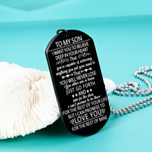 Load image into Gallery viewer, to My Son Chain Inspirational Keychain with Necklace Son Gifts from Dad Mom Birthday Christmas Graduation Back to School I Love You Gifts for Teen Boys Him Family Jewelry Stocking Stuffers for Stepson
