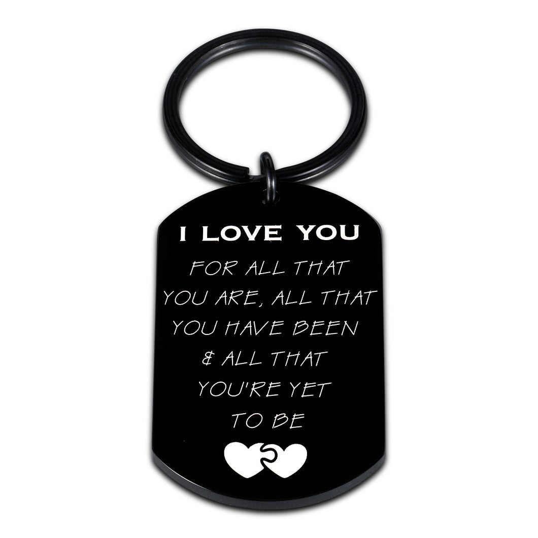 Valentines Day Anniversary Gi-ft Idea for Men Boyfriend Husband Romantic I Love You Keychain Gift for Women Girlfriend Wife Her Birthday Christmas Day Couple Gift for Him Her Love You Present