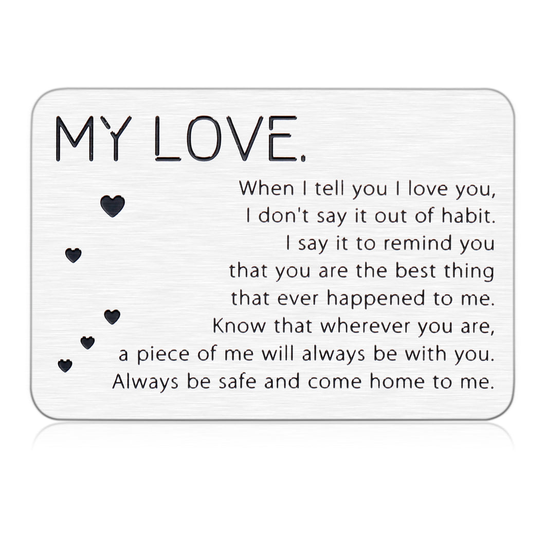 Wallet Card Insert Valentines Gifts for Men Him Her Women Romantic I Love You Gifts for Husband Boyfriend Birthday Gifts from Wife Girlfriend Anniversary Couples Gifts Idea for Him Husband Boyfriend