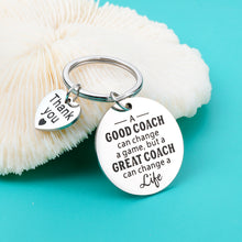 Load image into Gallery viewer, Coach Appreciation Gifts Keychain for Men Women Thank You Coach Key Chain Gift for Basketball Football Softball Coach Gifts Team Cheer Gifts for Volleyball Baseball Coach Retirement
