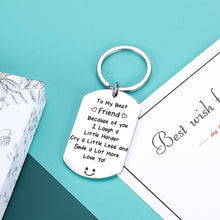 Load image into Gallery viewer, Thank You Keychain Christmas Gift for Best Friend BFF Sister My Best Friend Love You Appreciation Friendship Key Ring Birthday Thanksgiving Wedding Farewell Graduation Gift for Girls Woman Female
