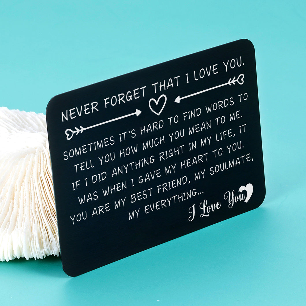 Husband Wife Wallet Card Insert Valentine Christmas Gifts for Him Her Men Husband Boyfriend Anniversary from Wife Girlfriend Stocking Suffers Birthday I Love You Gift Engagement Gifts Fiancé Groom