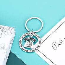 Load image into Gallery viewer, Daughter Son Christmas Keychain Gift from Mom Dad 13th 14th 16th 18th Birthday Gift for Son Daughter Niece Nephew Teen Boys Girls 2021 Graduation Have Fun Be Safe Call Your Mom Jewelry Gift
