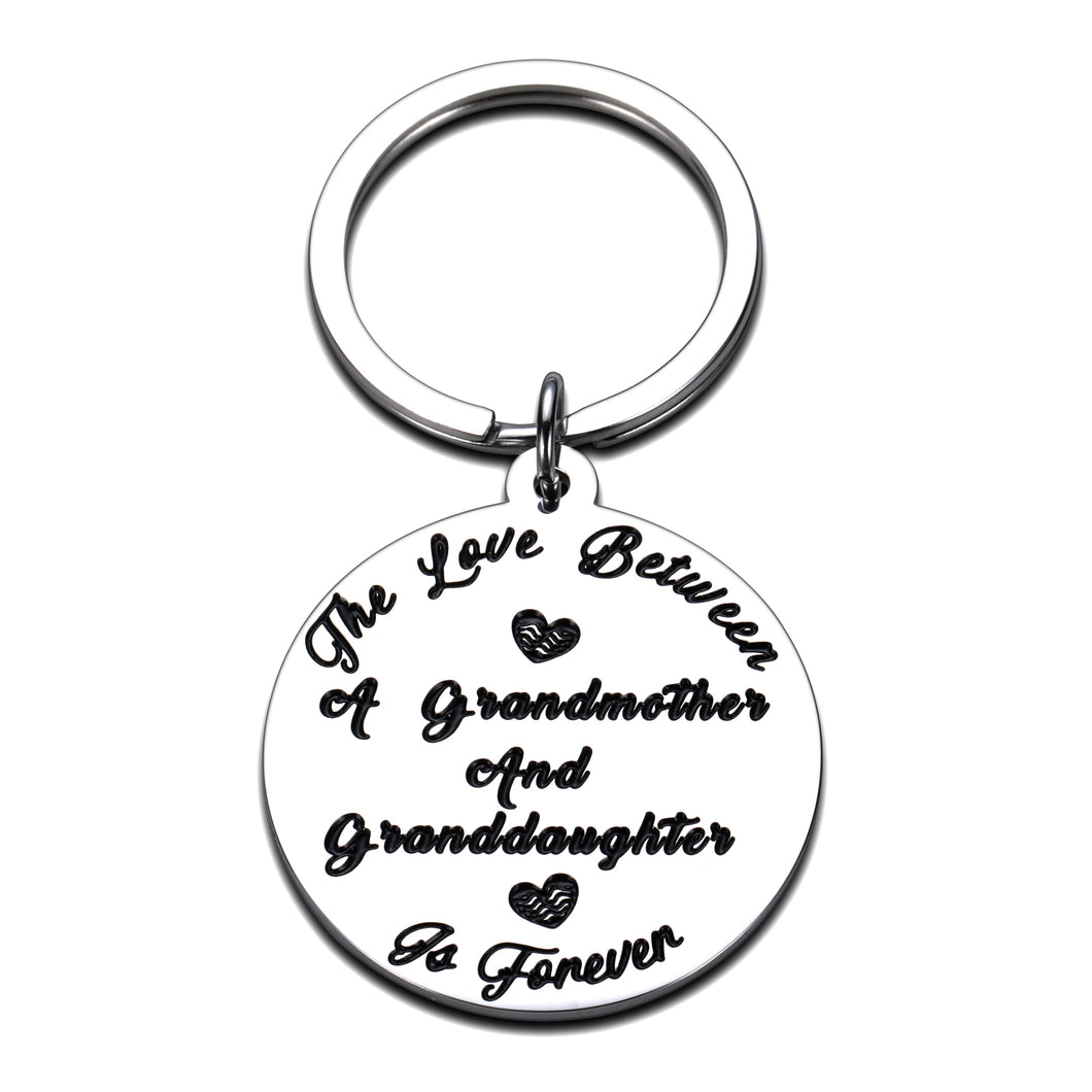 Grandma Mother's Day Keychain Gift from Granddaughter,Birthday Christmas Wedding Gift for Grandmother Granny Nana Granddaughter Stocking Stuffers Pendant Jewelry Gifts for Women Girl