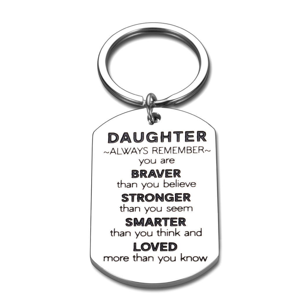 Daughter Gifts Inspirational Keychain from Mom Dad Stepdad Stepmother for Daughter Stepdaughter Mother’s Day Wedding Gift for Daughter Christmas Birthday Pendant Present for Daughter Girl Her Women