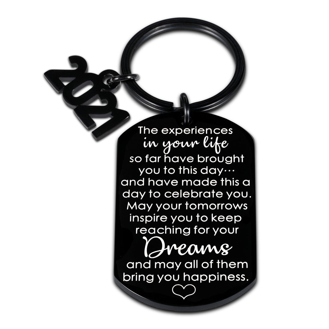 2021 Graduation Gifts for Him Her Kids Daughter Son Graduates Inspirational Keychain Class of 2021 Senior Students College High School Masters Nurses Medical Students Graduation Gifts for Boys Girls