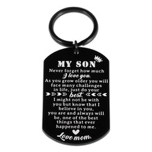 Load image into Gallery viewer, Son Gifts from Mom Birthday Christmas Keychain Gifts for Son Valentines Father&#39;s Day Gifts for Son from Mom to Son Gifts Keychain for Men Him Teens Birthday Boy Graduation Gifts
