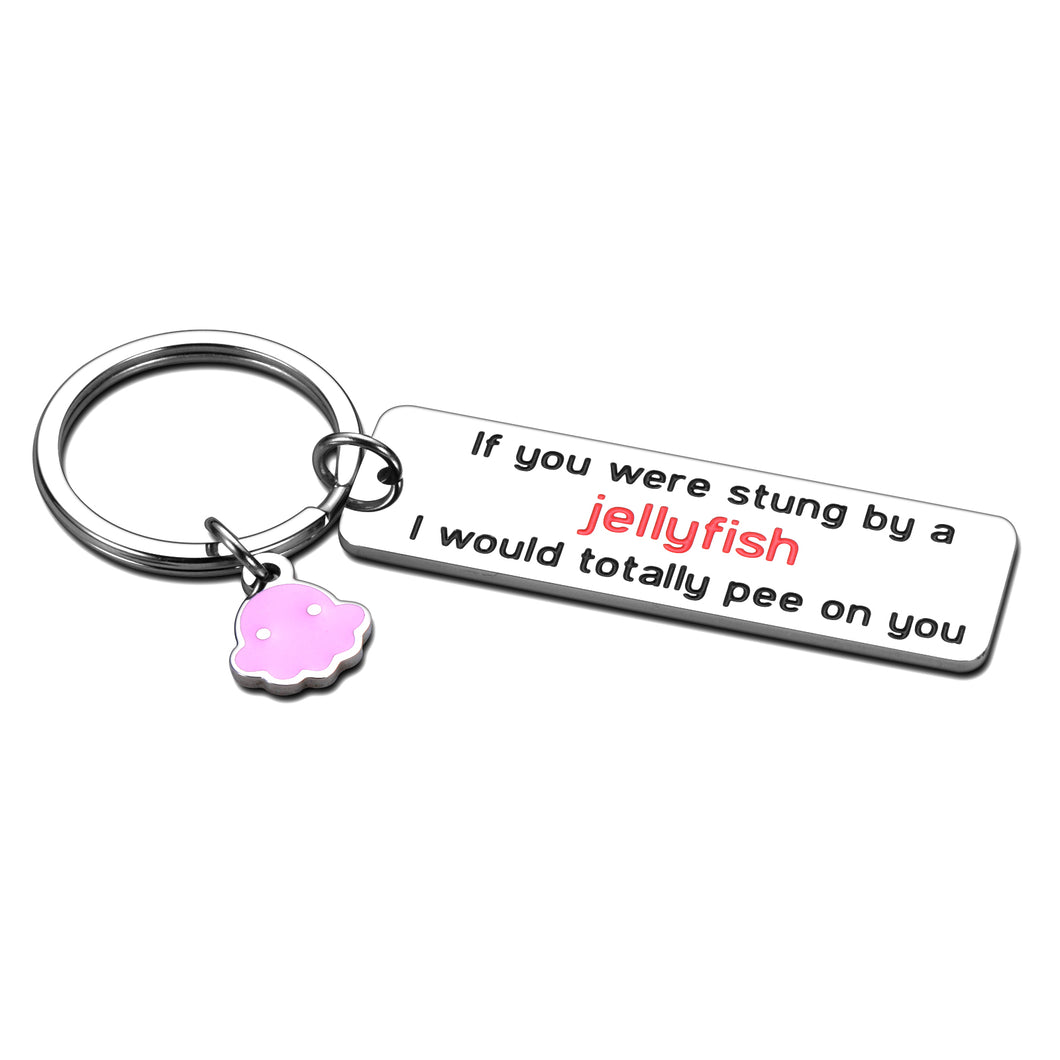 Friendship Gifts Best Friends Funny Keychain for BFF Friends Gifts for Him Her Gifts Birthday Christmas Gift for Best Friends Brother Sister from Sister Jellyfish Pendant Gifts for Teen Boys Girls