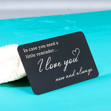 Load image into Gallery viewer, Boyfriend Wallet Card Insert Gifts for Valentine Christmas Gifts for Him Her Husband Anniversary from Wife Girlfriend Stocking Suffers Men Women Birthday Gift I Love You Note Wedding Romantic Gifts
