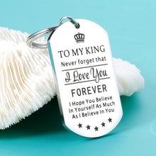 Load image into Gallery viewer, to My Man Birthday Christmas Gift for Boyfriend Husband Men Groom Couples I Love You Keychain from Girlfriend Wife Bride Valentines Anniversary Father’s Day Wedding Pendant Jewelry Gift for Him
