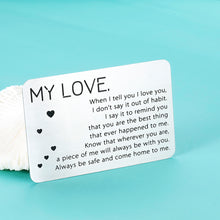 Load image into Gallery viewer, Wallet Card Insert Valentines Gifts for Men Him Her Women Romantic I Love You Gifts for Husband Boyfriend Birthday Gifts from Wife Girlfriend Anniversary Couples Gifts Idea for Him Husband Boyfriend
