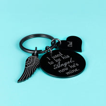 Load image into Gallery viewer, Sympathy Keychain Gift for Loss of Father Son Daughter Angel Memorial Gift for Dad Daughter in Memory of Dad Remembrance Gift I Used to Be His Angel Miss You Daddy and Daughter Keyring Gift
