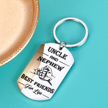 Load image into Gallery viewer, Uncle and Nephew Funny Christmas Birthday Keychain Gift from Uncle for Men Him Boys Uncle Nephew Best Friend for Life Inspirational Birthday Graduation Gifts for Nephew Thank You Gifts for Uncle
