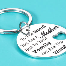 Load image into Gallery viewer, Mother&#39;s Day Gifts for Mom Mother from Son Daughter Mom Keychain Birthday Valentine&#39;s Day I Love You Gifts for Mom You are The World to Our Family Inspirational Present for Mom Women Her
