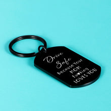 Load image into Gallery viewer, Drive Safe Keychain - Funny Gifts for Son Daughter Kids from Mom, Valentines Day Birthday Christmas Gifts for Son Daughter from Mom, Graduation Gifts for Him Her Teenager New Driver New Car Gifts
