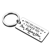 Load image into Gallery viewer, Husband Boyfriend Birthday Gifts from Girlfriend Wife Christmas Valentine&#39;s Day Gifts for Hubby Wifey Couples Gifts Pendant for Men Women Anniversary Jewelry Present Love Keychain for Him Her Female
