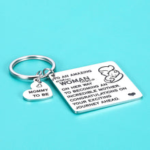 Load image into Gallery viewer, Mom to Be Gift Keychain for Pregnant Friends Congratulations on Pregnancy Gifts for First Time Moms 1st Mother’s Day Gifts for Amazing Mom Birthday Christmas Present for Pregnant Expectant Mothers Her
