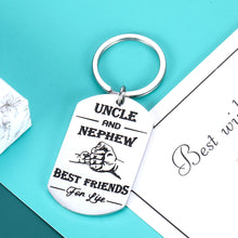 Load image into Gallery viewer, Uncle and Nephew Funny Christmas Birthday Keychain Gift from Uncle for Men Him Boys Uncle Nephew Best Friend for Life Inspirational Birthday Graduation Gifts for Nephew Thank You Gifts for Uncle
