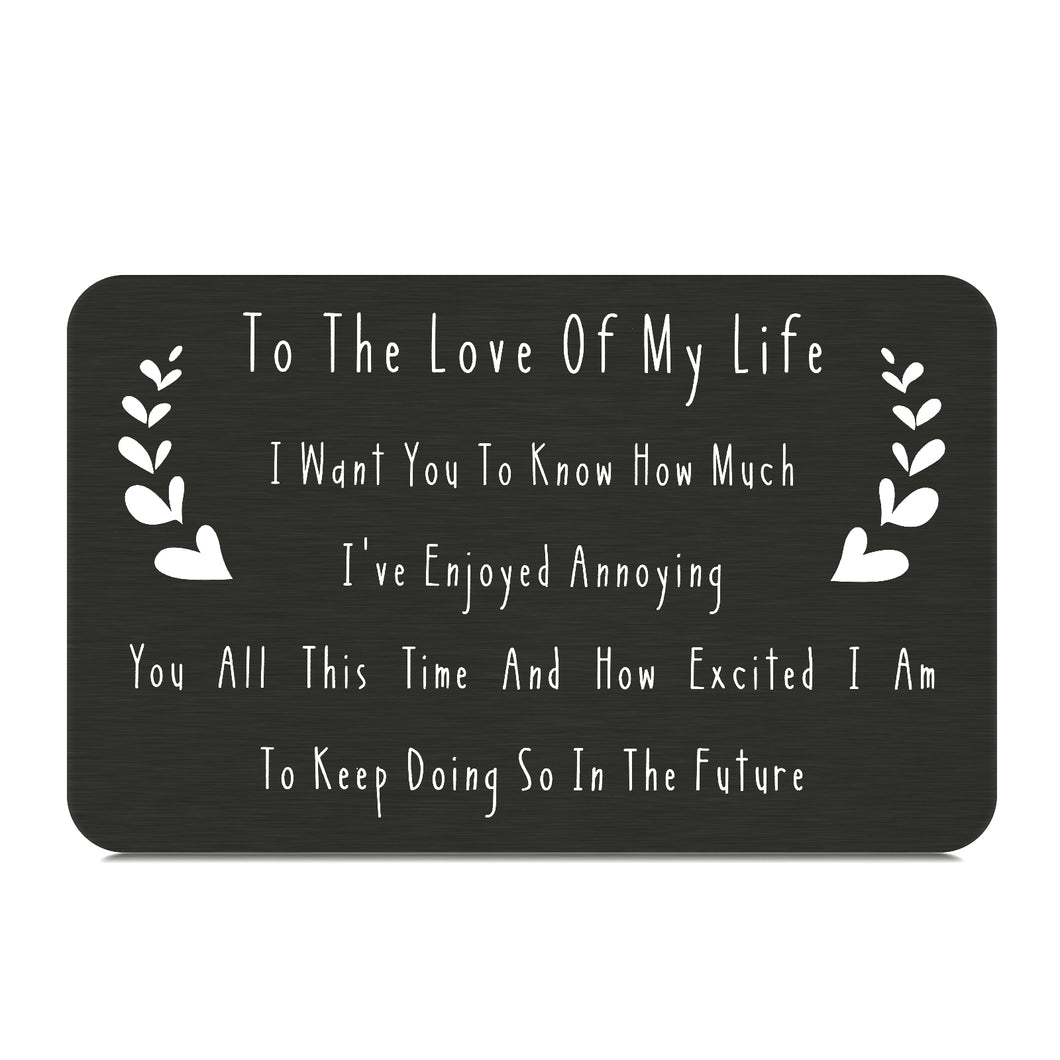 Engraved Wallet Cards Romantic I Love You Gifts for Him Her, to My Love Valentine Gifts from Girlfriend & Wife for Husband & Boyfriend Gift Idea, Anniversary Birthday Gifts for Couples Men Women