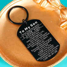 Load image into Gallery viewer, Son Gifts from Mom Dad To My Son I Love You Son Keychain Gift for Him Boys Men Inspirational Quote Engraved Pendant Teen Boy Present for Birthday Graduation Christmas Back To School Gifts
