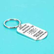 Load image into Gallery viewer, Funny Keychain Gift for Brother Brother from Sister Big Little Brother Brothers in Law Funny Christmas Birthday Gift for Men BFF Best Friend Anniversary Sibling Day Keychain Him Stocking Stuffers
