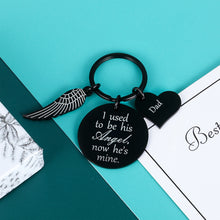 Load image into Gallery viewer, Sympathy Keychain Gift for Loss of Father Son Daughter Angel Memorial Gift for Dad Daughter in Memory of Dad Remembrance Gift I Used to Be His Angel Miss You Daddy and Daughter Keyring Gift
