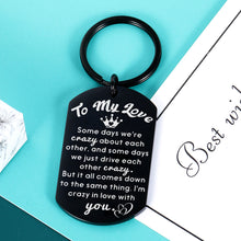 Load image into Gallery viewer, Romantic I Love You Gift for Him Her Husband Boyfriend from Wife Girlfriend Valentine&#39;s Day Christmas Birthday Father&#39;s Day Anniversary to My Love Keychain Present for Women Men Stocking Stuffers
