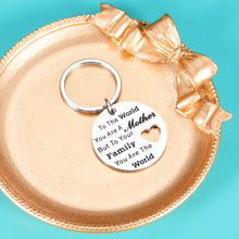 Load image into Gallery viewer, Mother&#39;s Day Gifts for Mom Mother from Son Daughter Mom Keychain Birthday Valentine&#39;s Day I Love You Gifts for Mom You are The World to Our Family Inspirational Present for Mom Women Her
