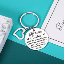 Load image into Gallery viewer, Sister Gifts from Sister Christmas Sweet 16 Birthday Gifts for Sister Big Little Sisters Best Friend BFF Mother&#39;s Day Valentine&#39;s Day Gift Keychain for Teen Girls Women
