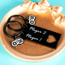 Load image into Gallery viewer, Valentine Gifts for Him Boyfriend Husband from Wife Girlfriend Anniversary Christmas Birthday I Love You Gifts for Couples Him Her Men Women 2 PCS Player 1 Player 2 Funny Keychain for Gamer Gifts
