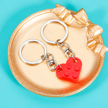 Load image into Gallery viewer, Matching Couples Stuff Boyfriend Girlfriend Valentines Day Gifts for Him Her Best Friend Christmas Gifts for Wife Husband Anniversary Birthday Wedding Present Red Heart Bricks Keychain for Women Men
