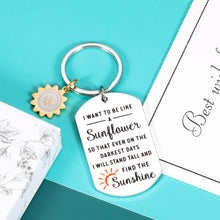 Load image into Gallery viewer, Sunflower Gifts Inspirational Spiritual Keychain for Women Her Best Friend Him Birthday Christmas Graduation Gifts for Teen Girls Daughter Come of Age Friendship Sunflower Decor Key Ring Present
