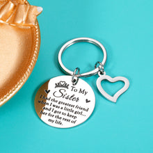 Load image into Gallery viewer, Sister Gifts from Sister Christmas Sweet 16 Birthday Gifts for Sister Big Little Sisters Best Friend BFF Mother&#39;s Day Valentine&#39;s Day Gift Keychain for Teen Girls Women
