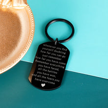 Load image into Gallery viewer, Inspirational Keychain Gift for Cancer Survivors Patients AA Alcoholics Anonymous Recovery Gift Encourage Gift Key Ring for Survivors Suicidal Addiction Sobriety Strong Fighter Gift for Female Man
