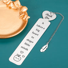 Load image into Gallery viewer, Teacher Appreciation Gifts Metal Bookmark Thank You Graduation Teachers Day Christmas Birthday Gifts for Women Music Preschool PE Spanish Daycare Teacher Tutor Professor Special Education Teachers
