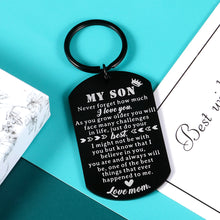 Load image into Gallery viewer, Son Gifts from Mom Birthday Christmas Keychain Gifts for Son Valentines Father&#39;s Day Gifts for Son from Mom to Son Gifts Keychain for Men Him Teens Birthday Boy Graduation Gifts
